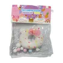 Antistress Pinch Squishy με Pon Pon & Τρούφα Donut Kitty 7x6cm (Τυχαία επιλογή χρώματος)