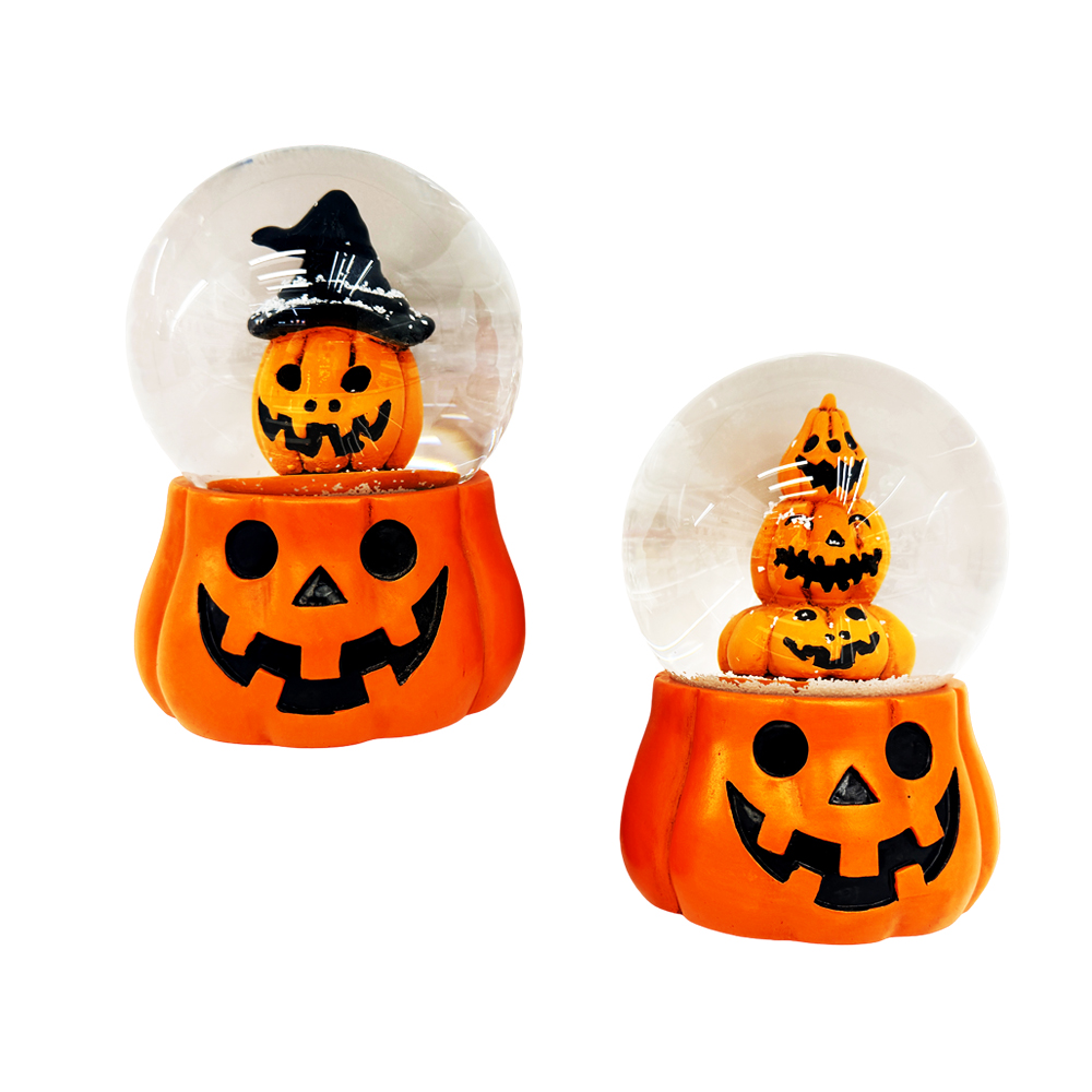 Χιονόμπαλα Halloween Με Κολοκύθες Ύψος 12Cm
