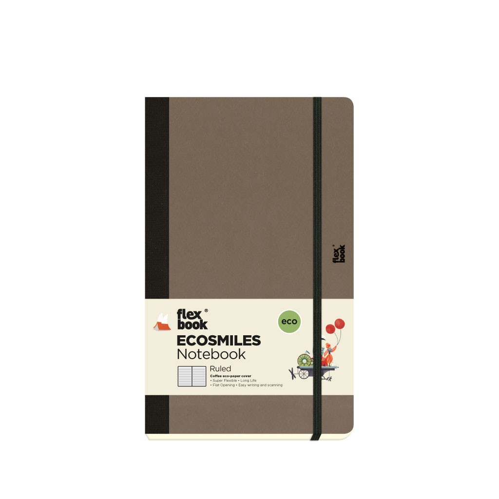 Σημειωματάριο Flexible Ecosmiles Ruled Medium 13Χ21cm Coffee 21.00100